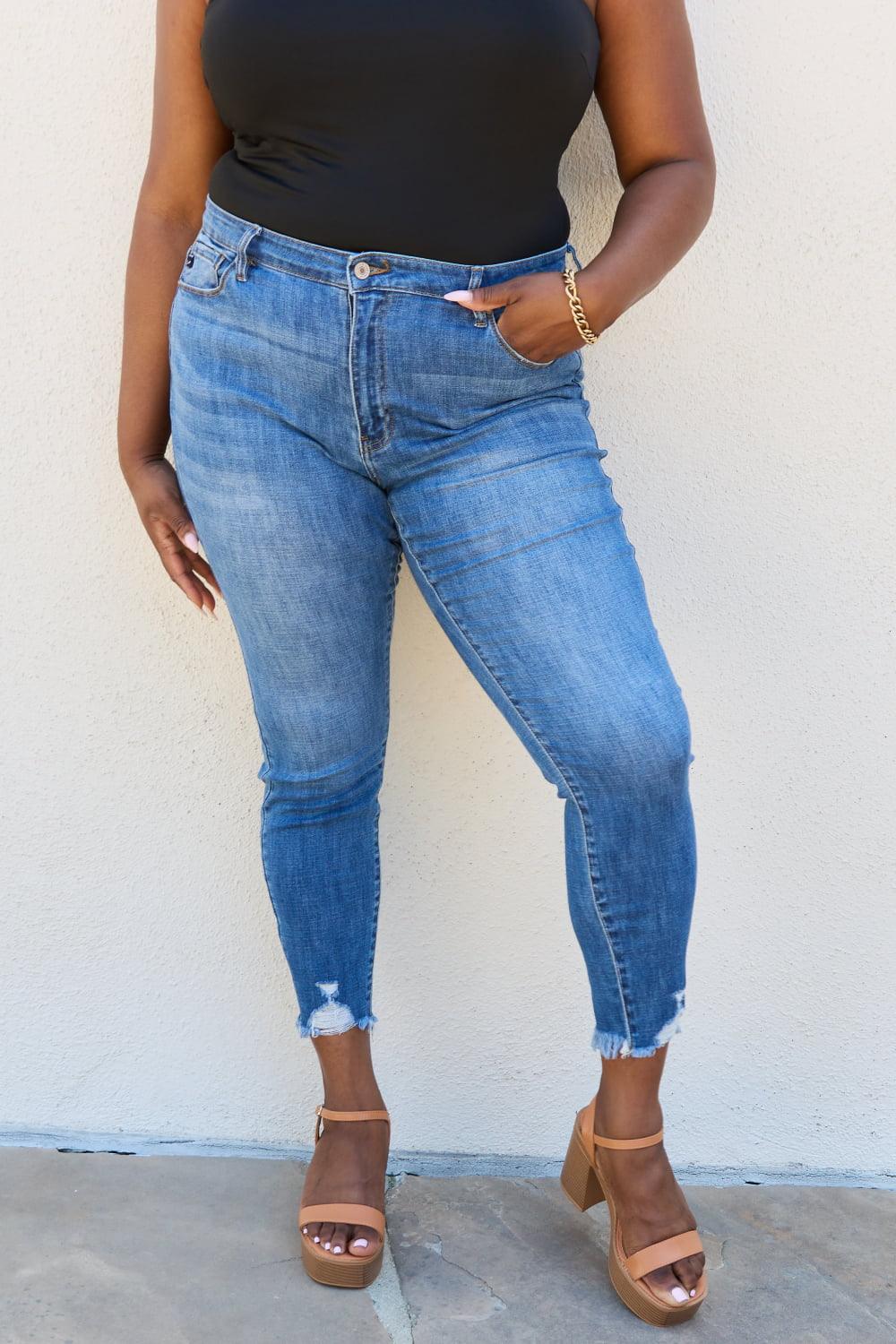 Embrace Positivity Plus Size High Waisted Skinny Jeans - MXSTUDIO.COM