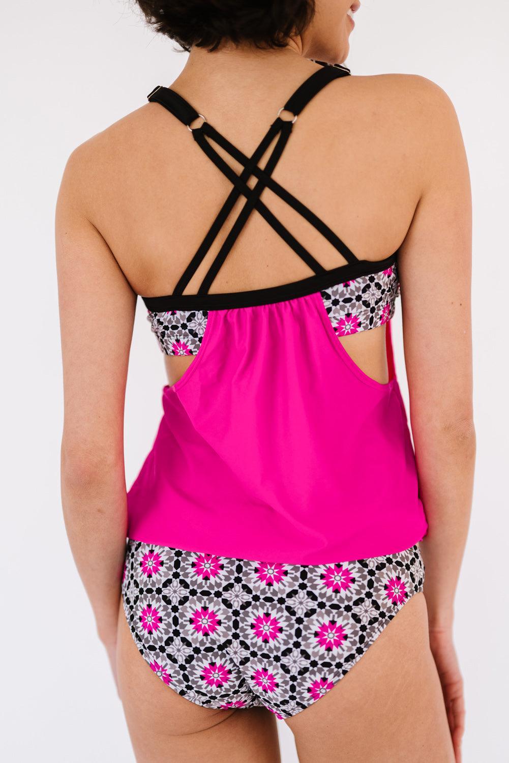 Enduring Charm Cutout Crisscross Back Tankini Set - MXSTUDIO.COM