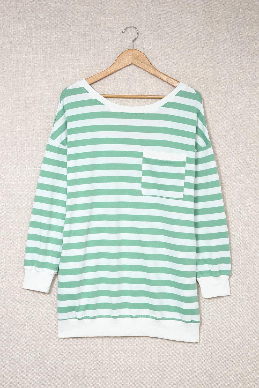 Enjoy Life Striped Long Sleeve Tunic Top - MXSTUDIO.COM