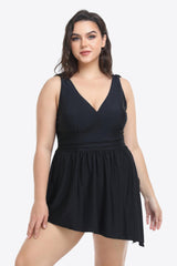 Everlasting Plus Size Plunge Sleeveless Two-Piece Swimsuit - MXSTUDIO.COM