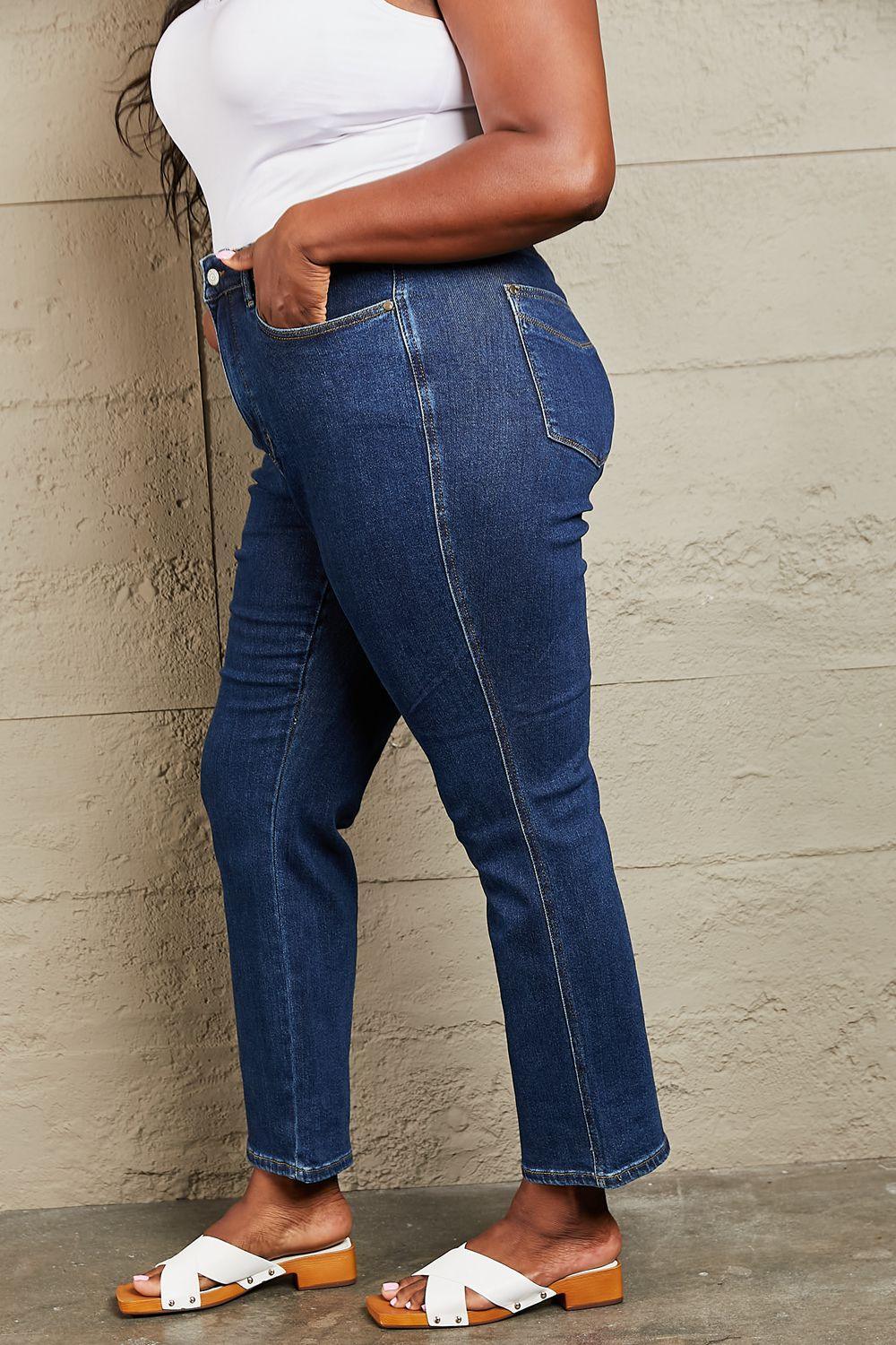 Excellent Tummy Control Plus Size High Waisted Jeans - MXSTUDIO.COM