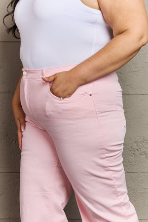 Express Your Style Raw Hem Plus Size Wide Leg Jeans - MXSTUDIO.COM