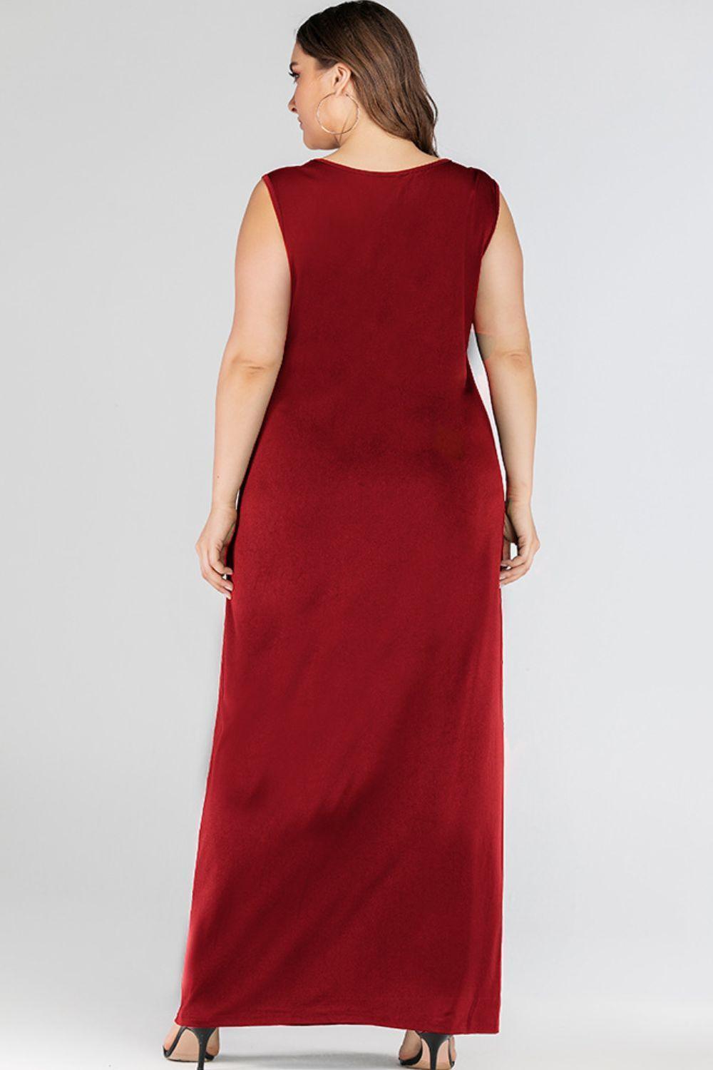 Exquisite Plus Size Sleeveless Maxi Tank Dress - MXSTUDIO.COM