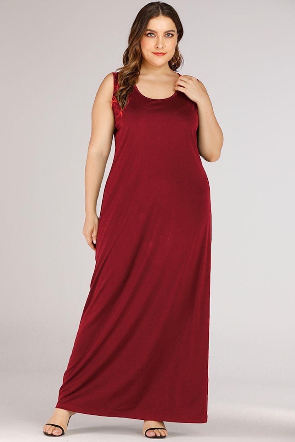 Exquisite Plus Size Sleeveless Maxi Tank Dress - MXSTUDIO.COM