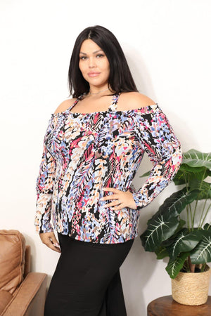 Extravagant Criss Cross Plus Size Off Shoulder Blouse - MXSTUDIO.COM