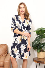 Fab And Feminine Plus Size Long Sleeve Floral Dress - MXSTUDIO.COM