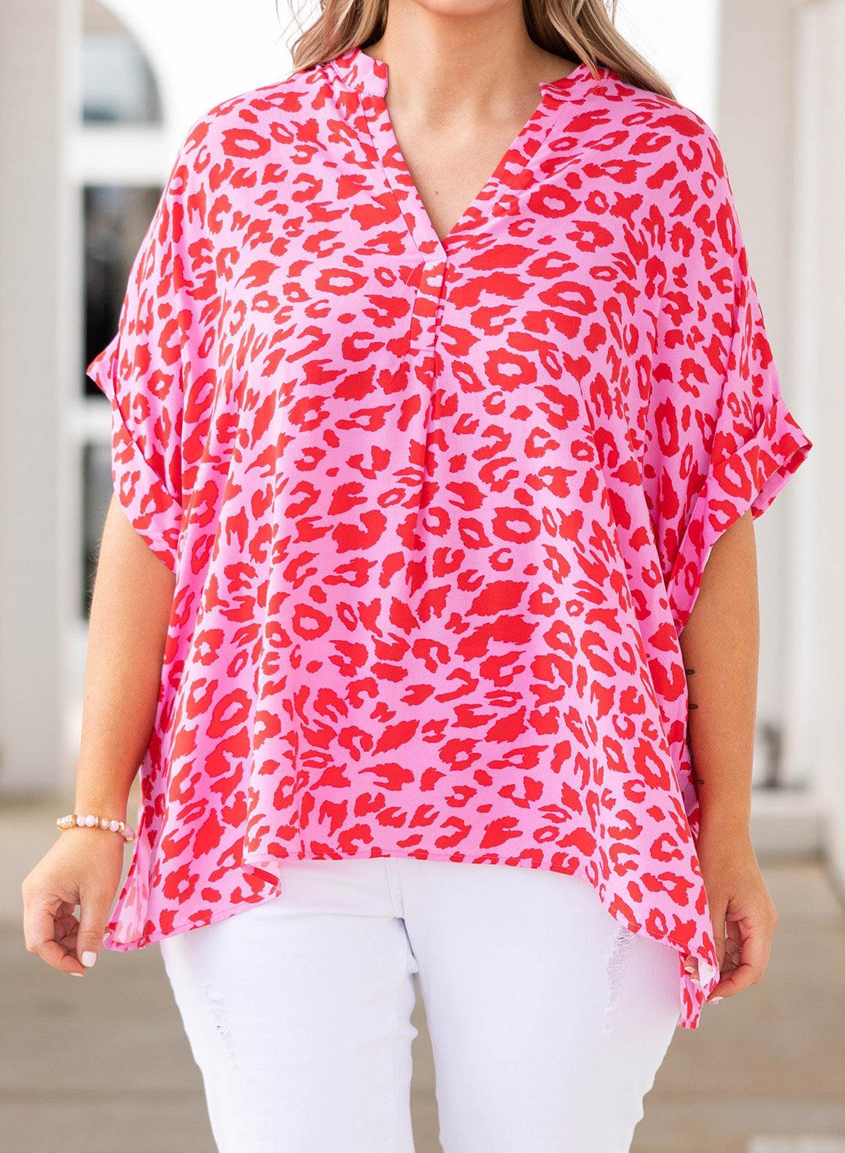 Fabulous Plus Size Printed Womens Half Sleeve Top - MXSTUDIO.COM