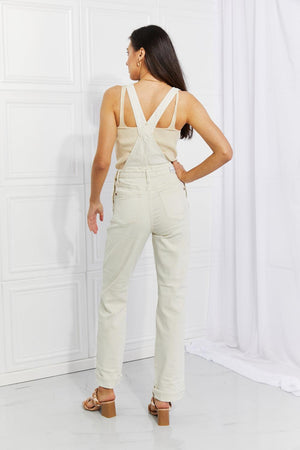 Fantastic Day High Waist White Overalls - MXSTUDIO.COM