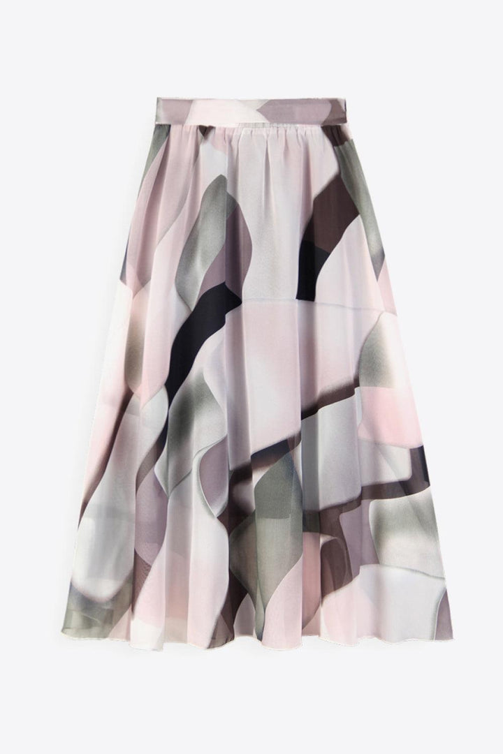 Fascinating Plus Size Floral Tie-Waist Skirt - MXSTUDIO.COM