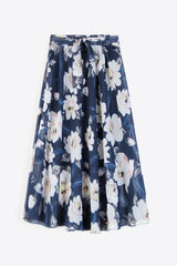 Fascinating Plus Size Floral Tie-Waist Skirt - MXSTUDIO.COM