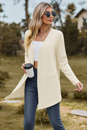 Fashionable Cover Cable-Knit Longline Cardigan - MXSTUDIO.COM