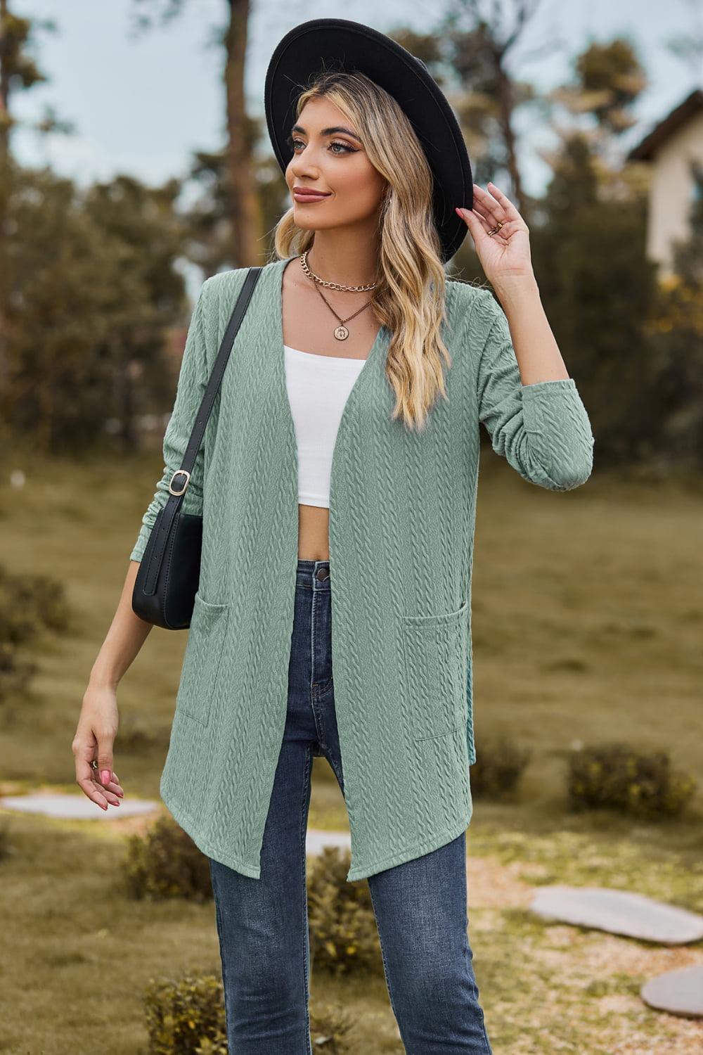 Fashionable Cover Cable-Knit Longline Cardigan - MXSTUDIO.COM