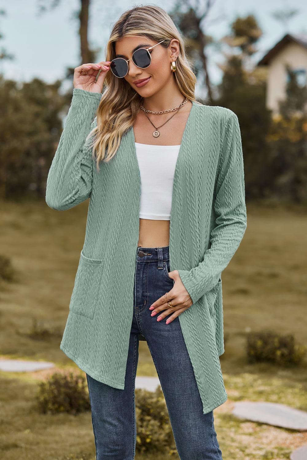 Fashionable Cover Cable-Knit Longline Cardigan - MXSTUDIO.COM