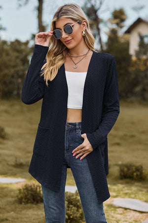 Fashionable Cover Cable-Knit Longline Cardigan - MXSTUDIO.COM