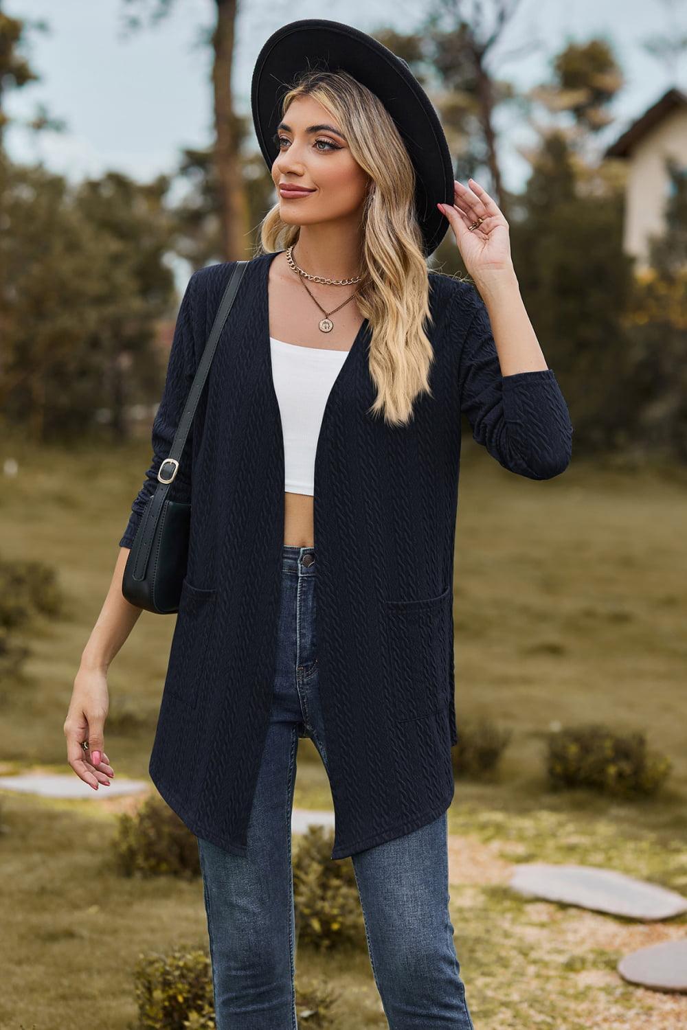 Fashionable Cover Cable-Knit Longline Cardigan - MXSTUDIO.COM