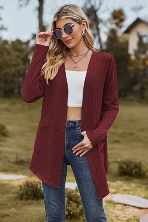 Fashionable Cover Cable-Knit Longline Cardigan - MXSTUDIO.COM