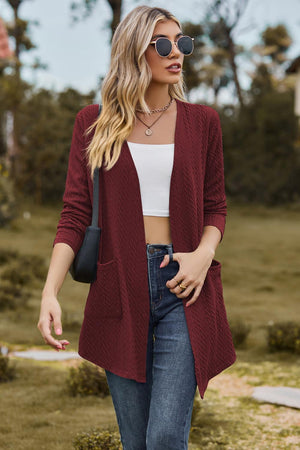 Fashionable Cover Cable-Knit Longline Cardigan - MXSTUDIO.COM