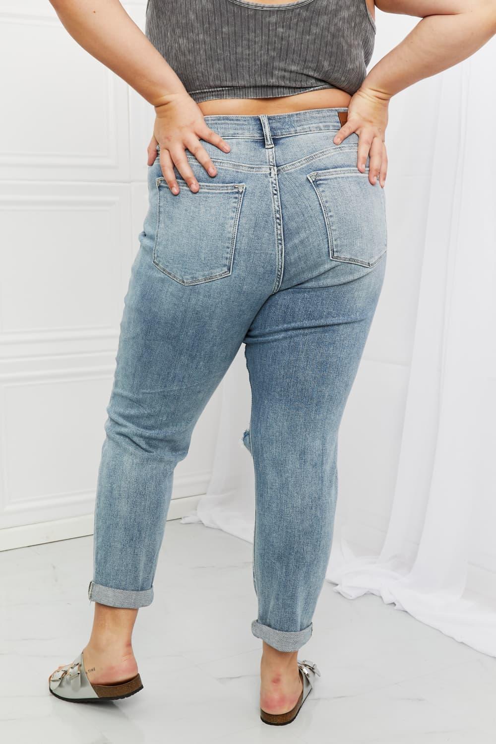 Favorite Thing Plus Size Distressed Boyfriend Jeans - MXSTUDIO.COM