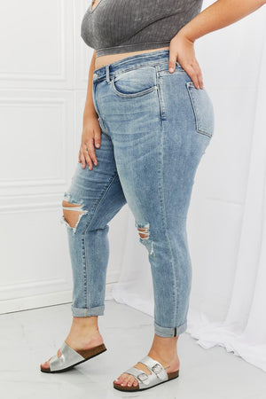 Favorite Thing Plus Size Distressed Boyfriend Jeans - MXSTUDIO.COM