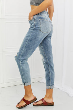 Favorite Thing Plus Size Distressed Boyfriend Jeans - MXSTUDIO.COM