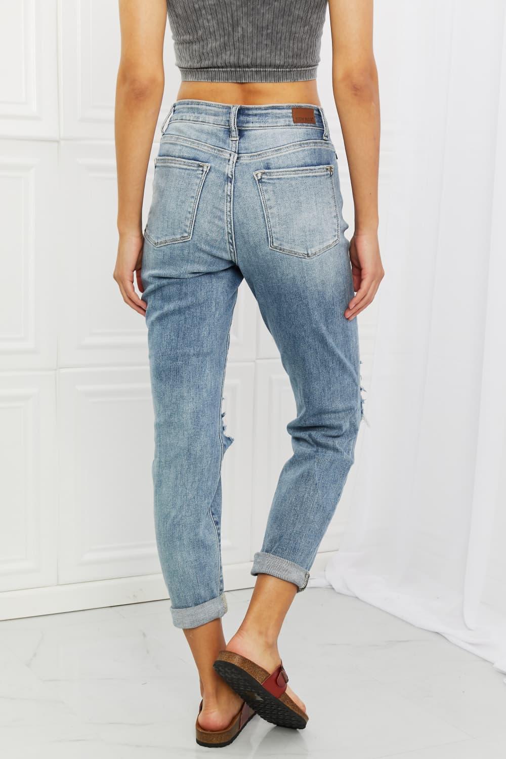 Favorite Thing Plus Size Distressed Boyfriend Jeans - MXSTUDIO.COM