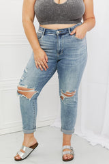 Favorite Thing Plus Size Distressed Boyfriend Jeans - MXSTUDIO.COM