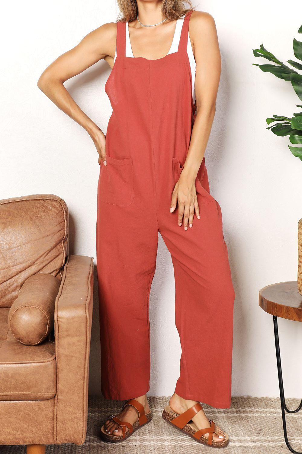 Feel Excited Sleeveless Wide Leg Overalls - MXSTUDIO.COM