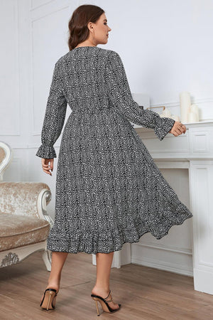 Feel Great Long Sleeve Plus Size Midi Dress - MXSTUDIO.COM