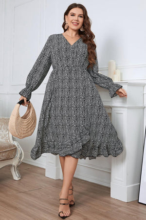 Feel Great Long Sleeve Plus Size Midi Dress - MXSTUDIO.COM