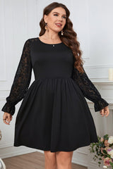 Fits Perfectly Lace Plus Size Black Mini Dress - MXSTUDIO.COM