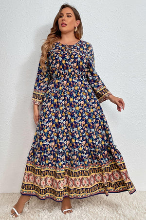 Free-Spirited Bohemian Plus Size Maxi Dress - MXSTUDIO.COM