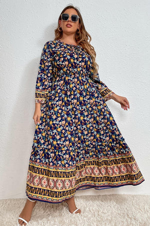 Free-Spirited Bohemian Plus Size Maxi Dress - MXSTUDIO.COM