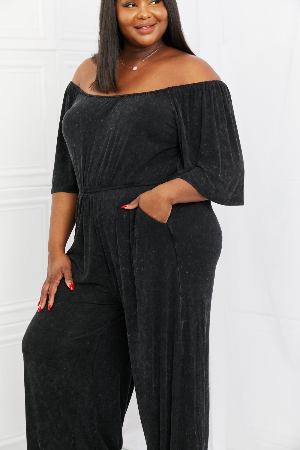 Getaway Perfect Plus Size Black Flutter Sleeves Jumpsuit - MXSTUDIO.COM