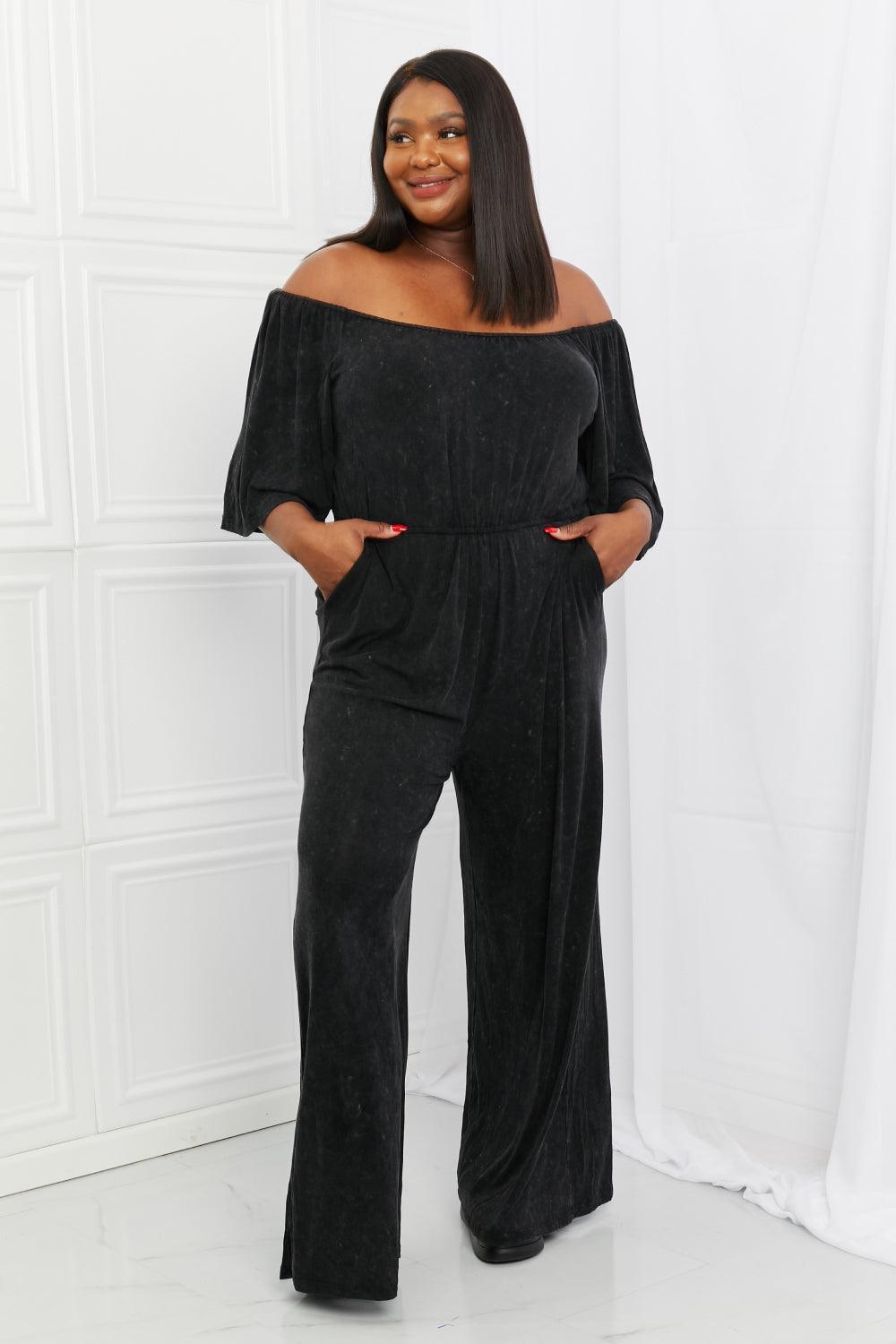 Getaway Perfect Plus Size Black Flutter Sleeves Jumpsuit - MXSTUDIO.COM