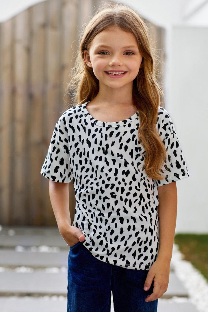 Girls Eye-Catching Leopard Print T-shirt - MXSTUDIO.COM