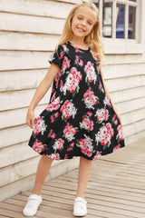 Girls Garden Inspired Floral Dress With Pockets - MXSTUDIO.COM