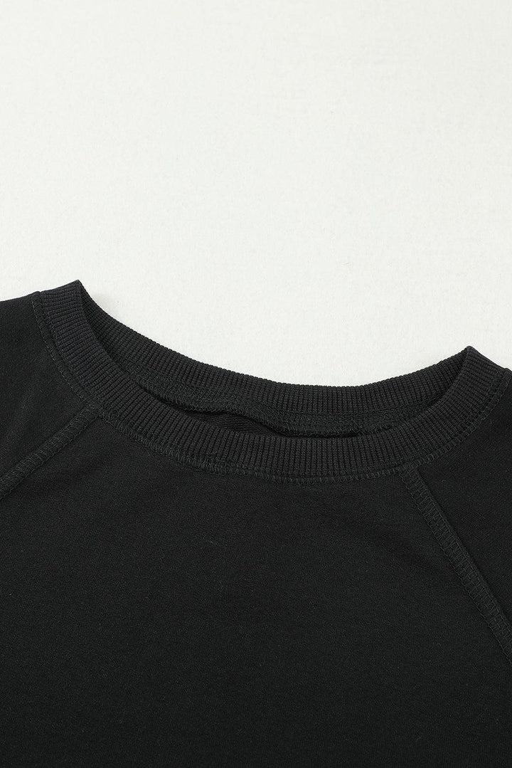 Girls Round Neck Ribbed Trim Sweatshirt - MXSTUDIO.COM