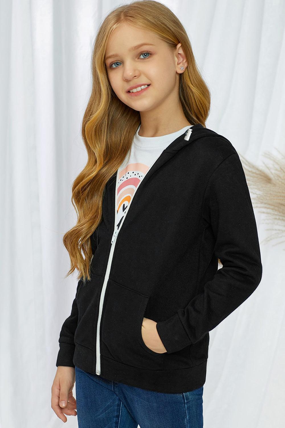 Girls Versatile Hooded Jacket With Pockets - MXSTUDIO.COM