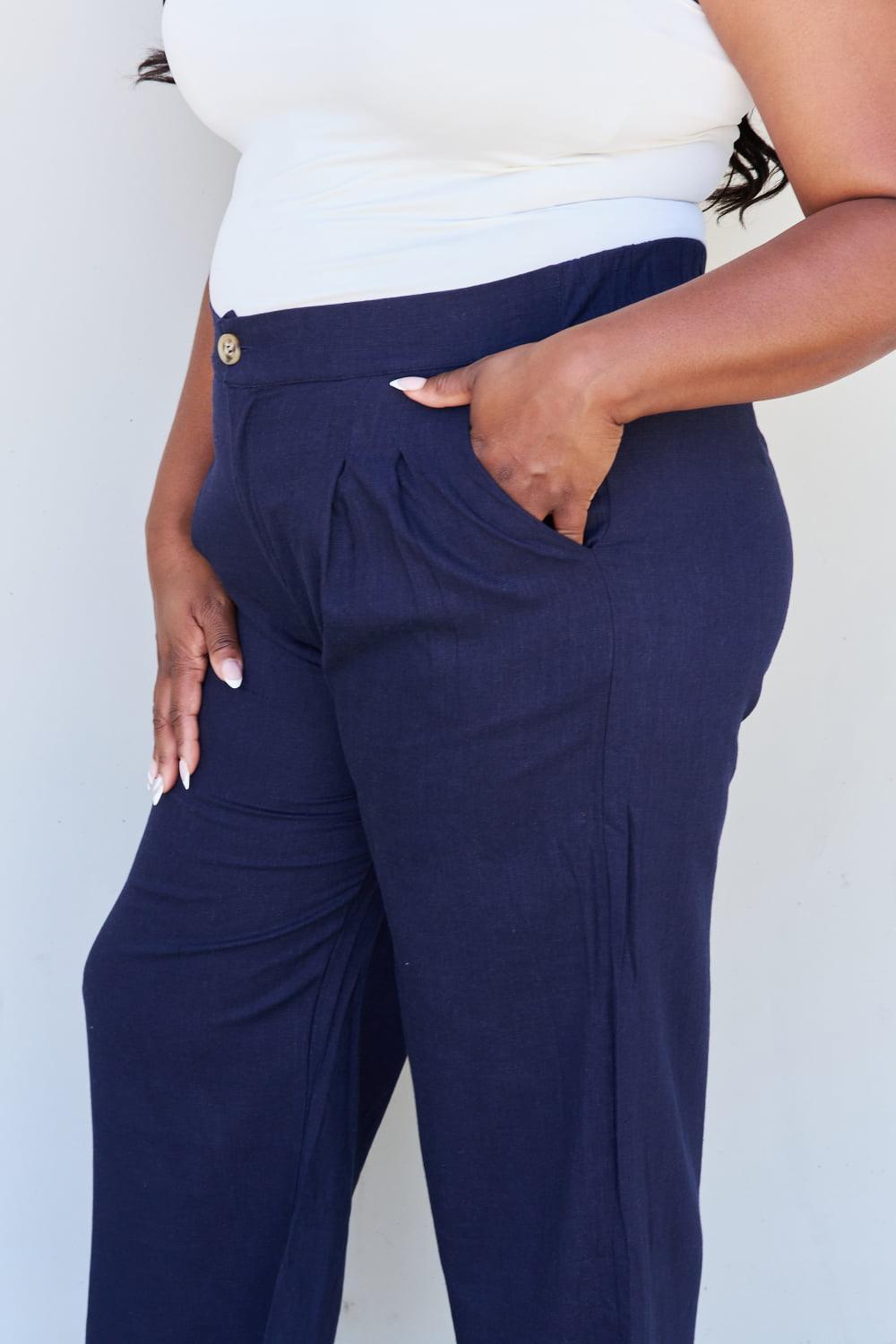 Go With The Flow Plus Size Wide Leg Crop Pants - MXSTUDIO.COM