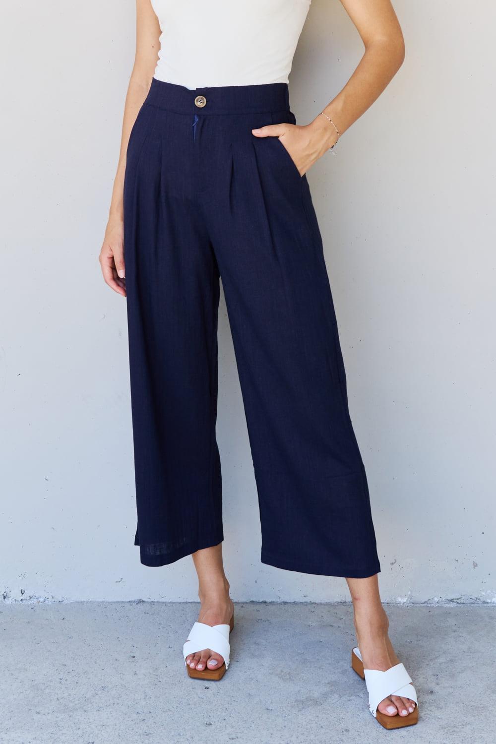 Go With The Flow Plus Size Wide Leg Crop Pants - MXSTUDIO.COM