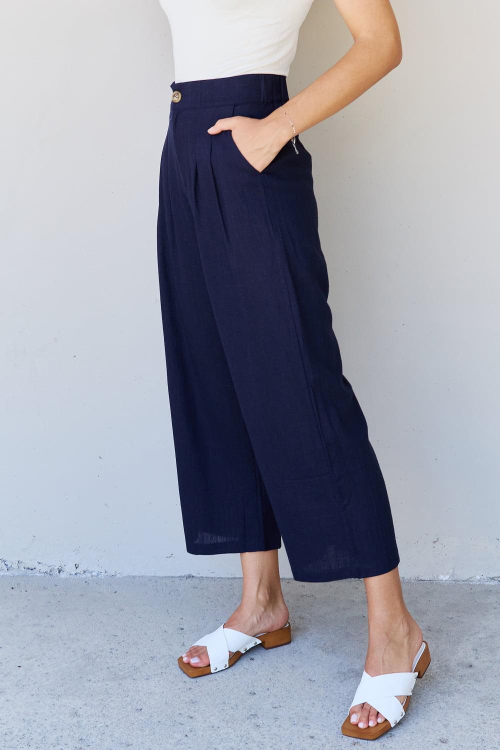 Go With The Flow Plus Size Wide Leg Crop Pants - MXSTUDIO.COM