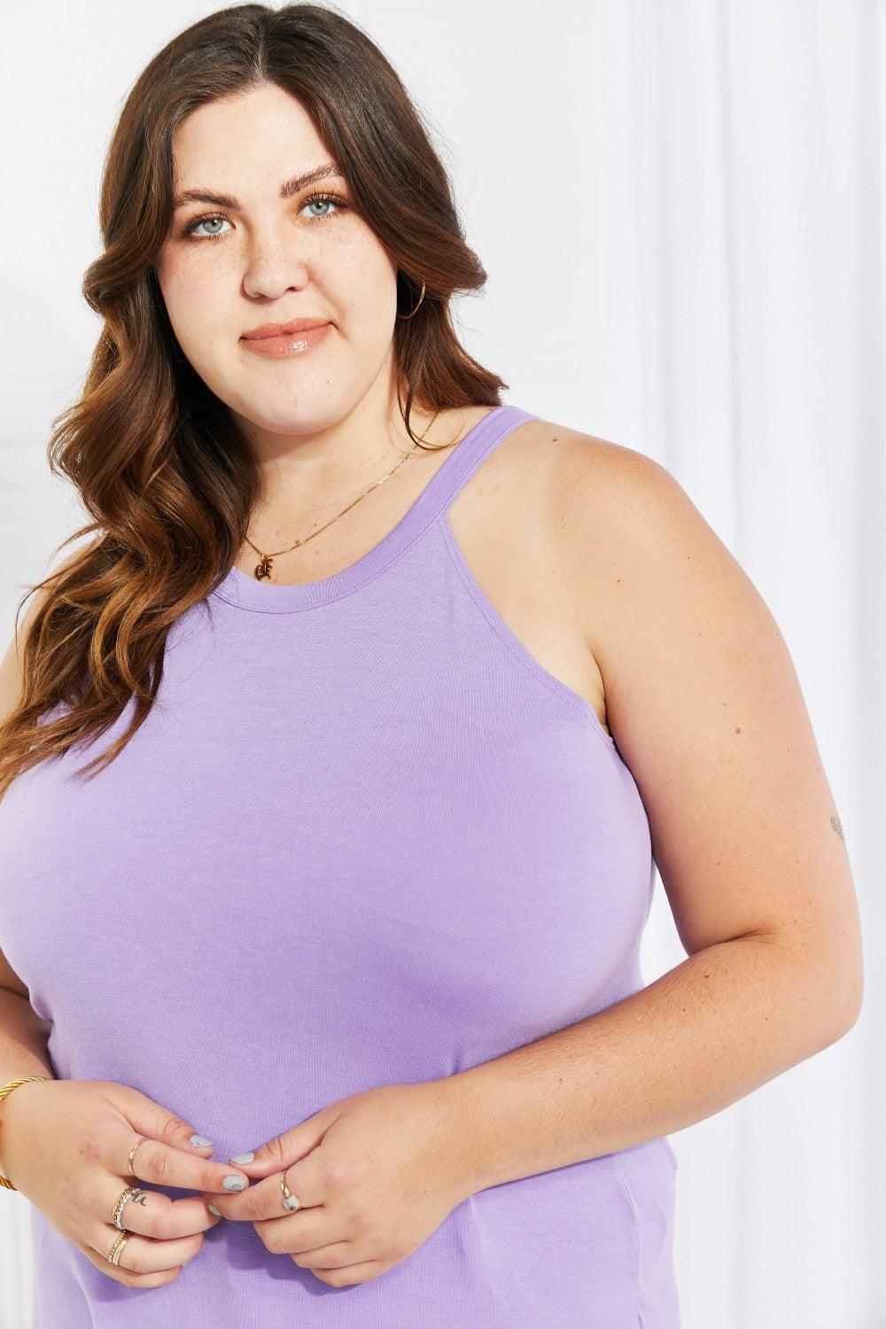 Halter Flowy Tank Top in Plus Size - MXSTUDIO.COM