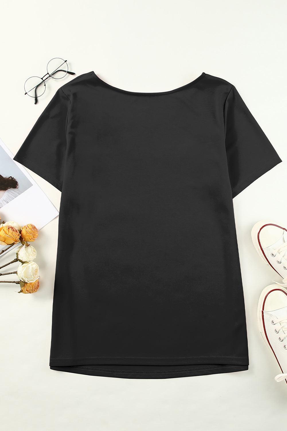 Head-Turning Plus Size Short Sleeve Cutout T-Shirt - MXSTUDIO.COM