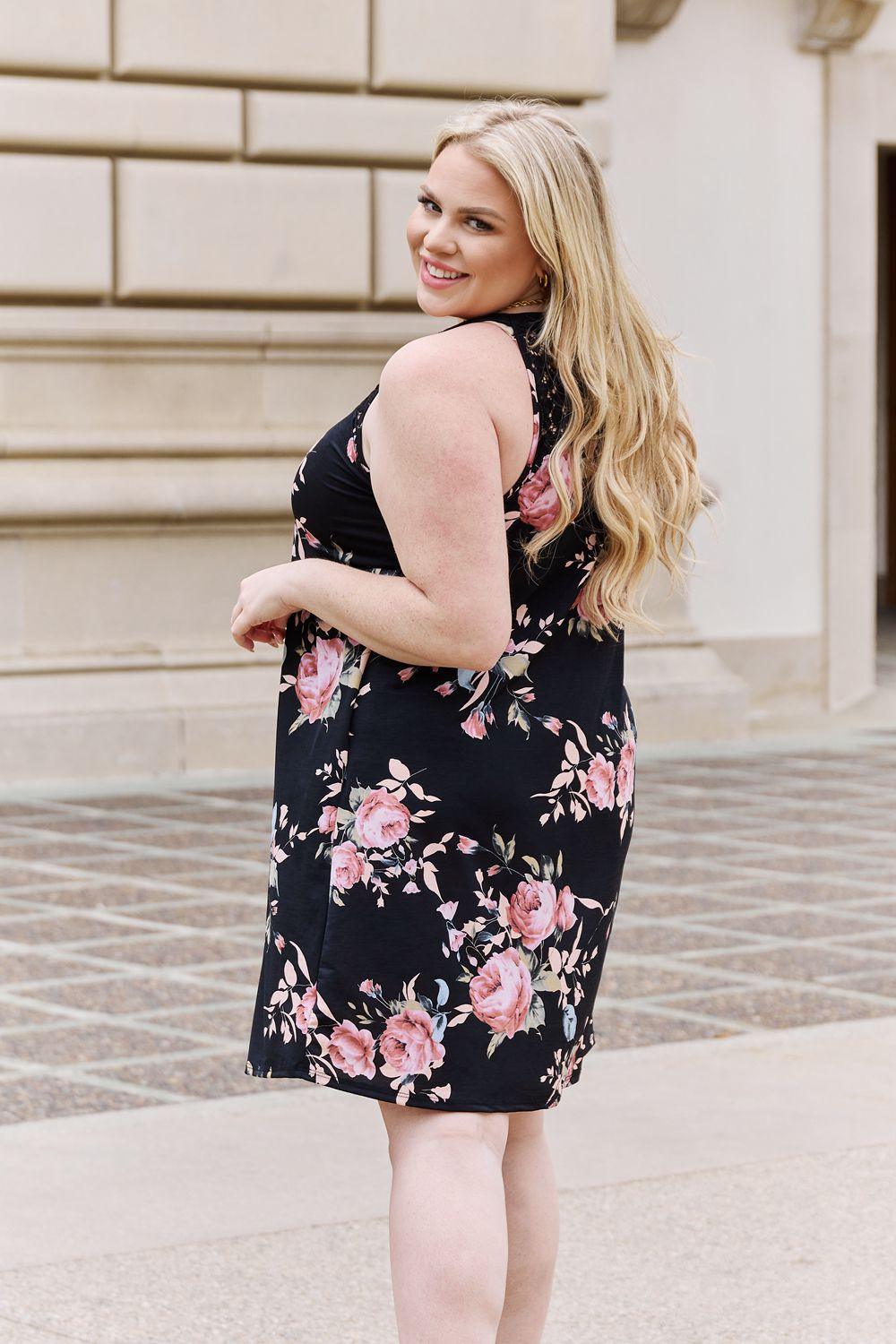 Hey Gorgeous Sleeveless Plus Size Floral Dress - MXSTUDIO.COM