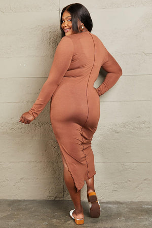 Highlight Your Curves Plus Size Bodycon Midi Dress - MXSTUDIO.COM