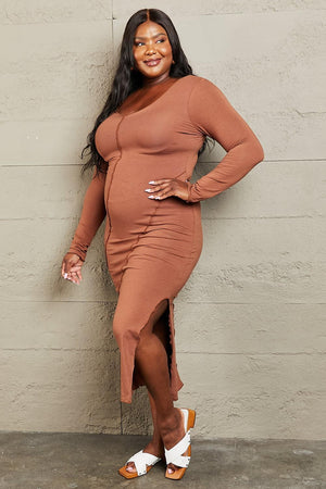 Highlight Your Curves Plus Size Bodycon Midi Dress - MXSTUDIO.COM