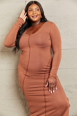 Highlight Your Curves Plus Size Bodycon Midi Dress - MXSTUDIO.COM