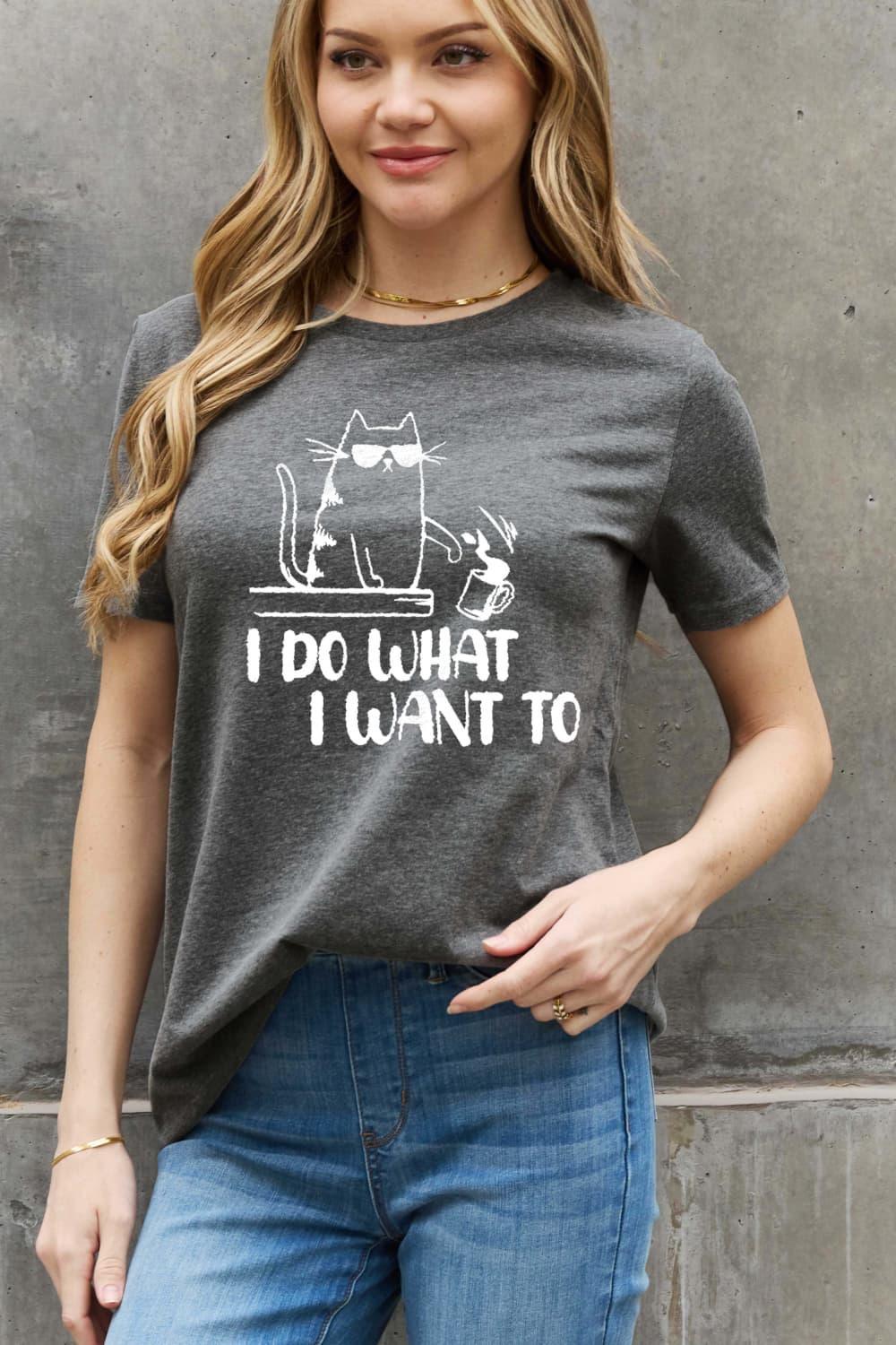 I Do What I Want Plus Size Cat T Shirt - MXSTUDIO.COM