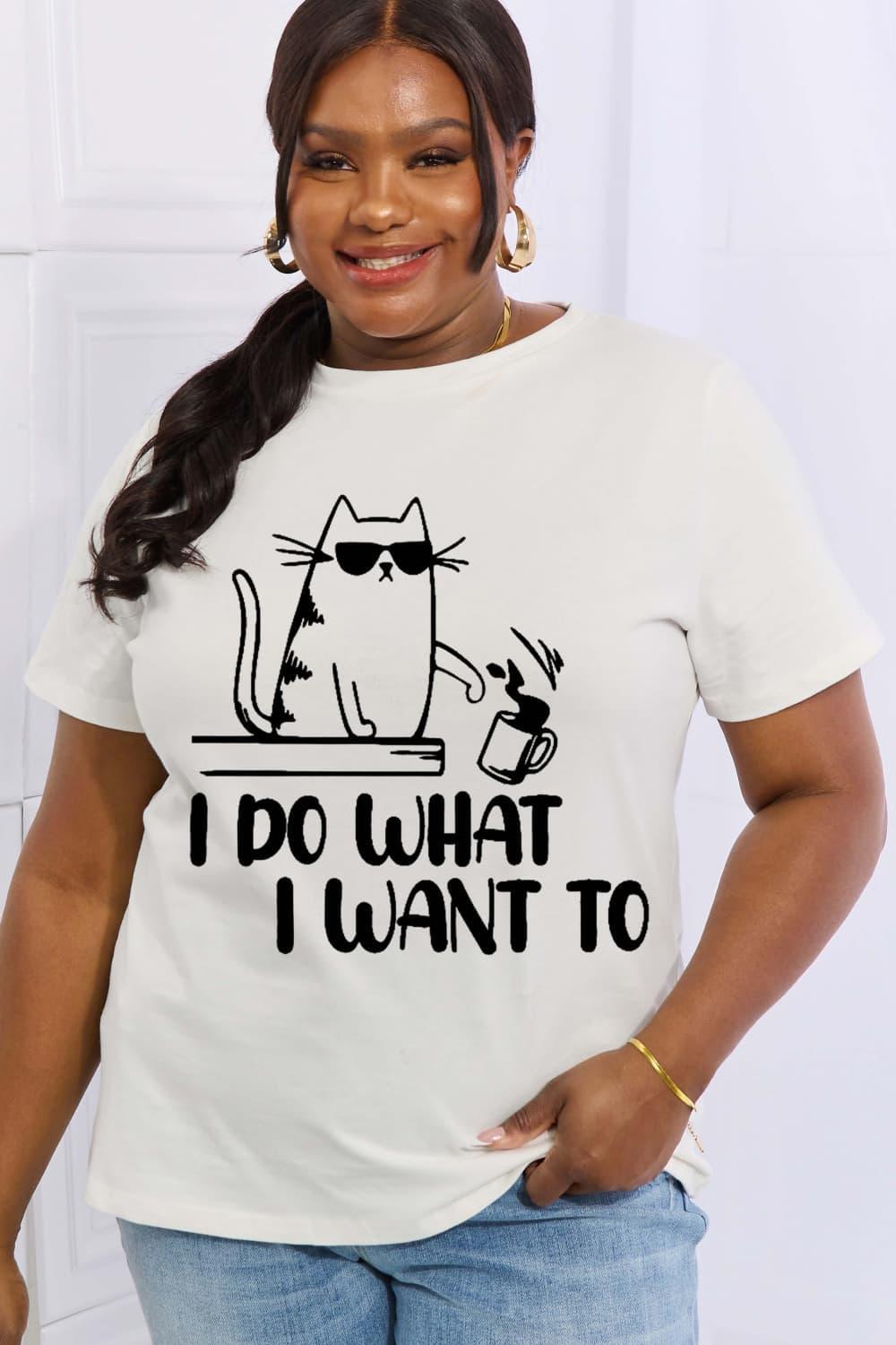 I Do What I Want Plus Size Cat T Shirt - MXSTUDIO.COM