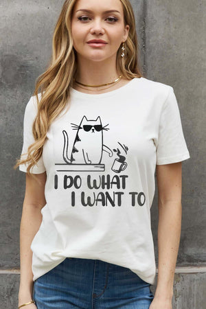 I Do What I Want Plus Size Cat T Shirt - MXSTUDIO.COM